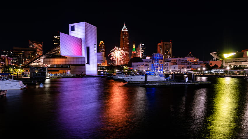 Harbor Cleveland Ohio, night, cleveland, graphy, harbor HD wallpaper