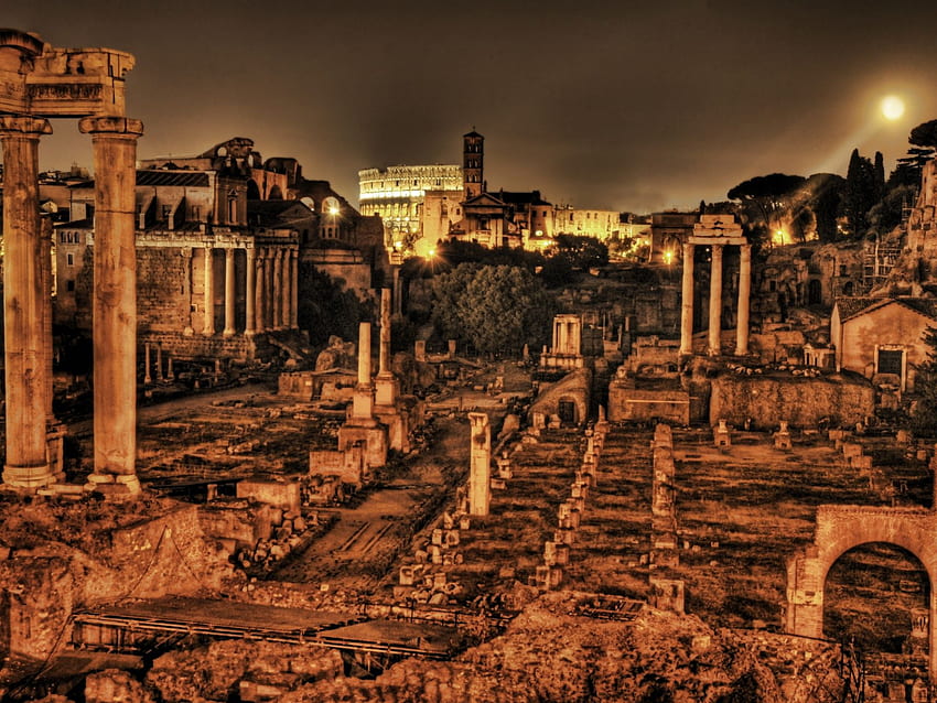 ローマの長方形のフォーラム – 旅行、ローマの芸術 高画質の壁紙