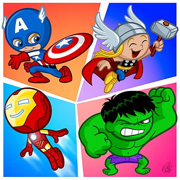 Avengers cartoon characters HD wallpapers | Pxfuel