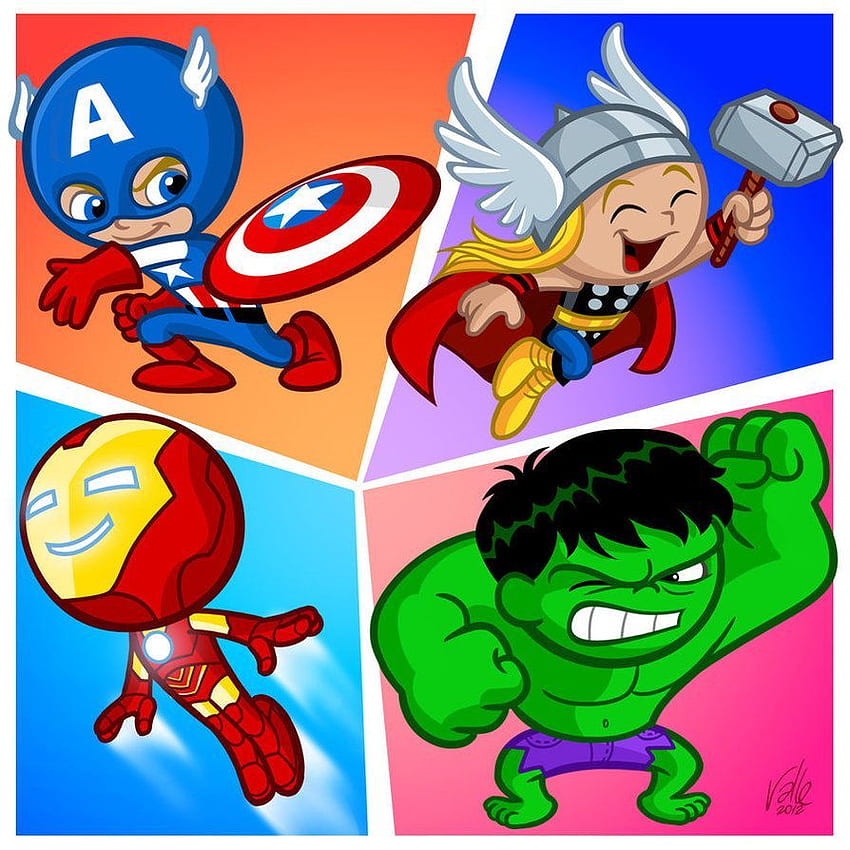 The Little Avengers by *FabioValle, Avengers Cartoon Characters HD phone wallpaper