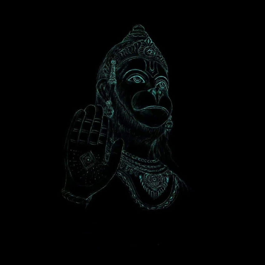 SSN BH auf ALLE GÖTTER. Hanuman, Herr Hanuman, Hanuman, Hanuman Schwarz HD-Handy-Hintergrundbild