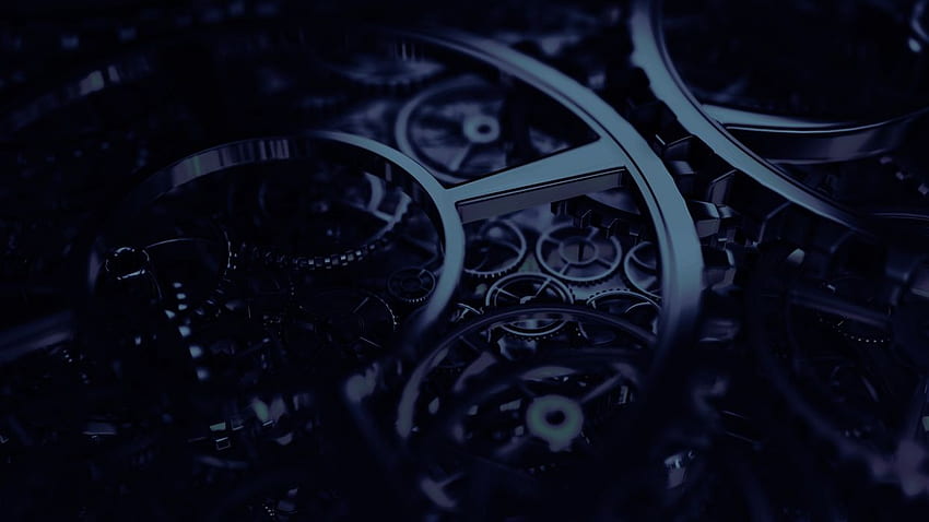 Mechanische Steampunk-Zahnräder f., Blue Mechanical HD-Hintergrundbild