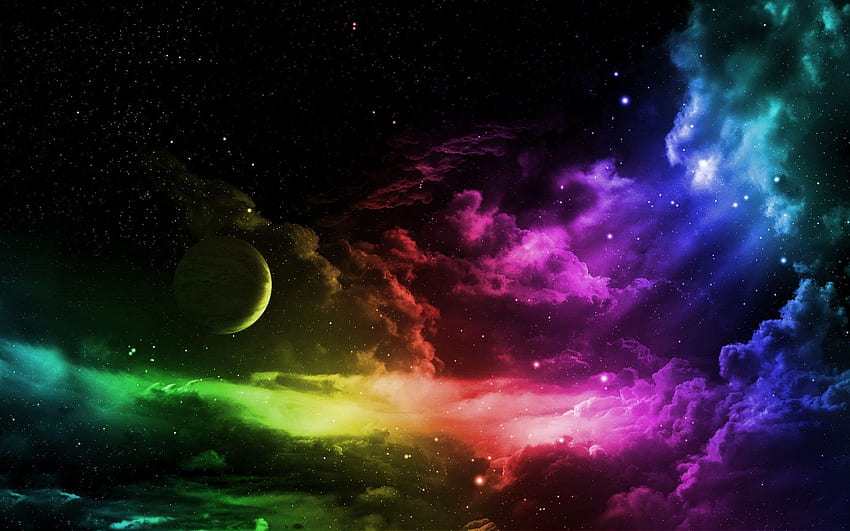 Trippy Space, Triangle Rainbow Space HD тапет