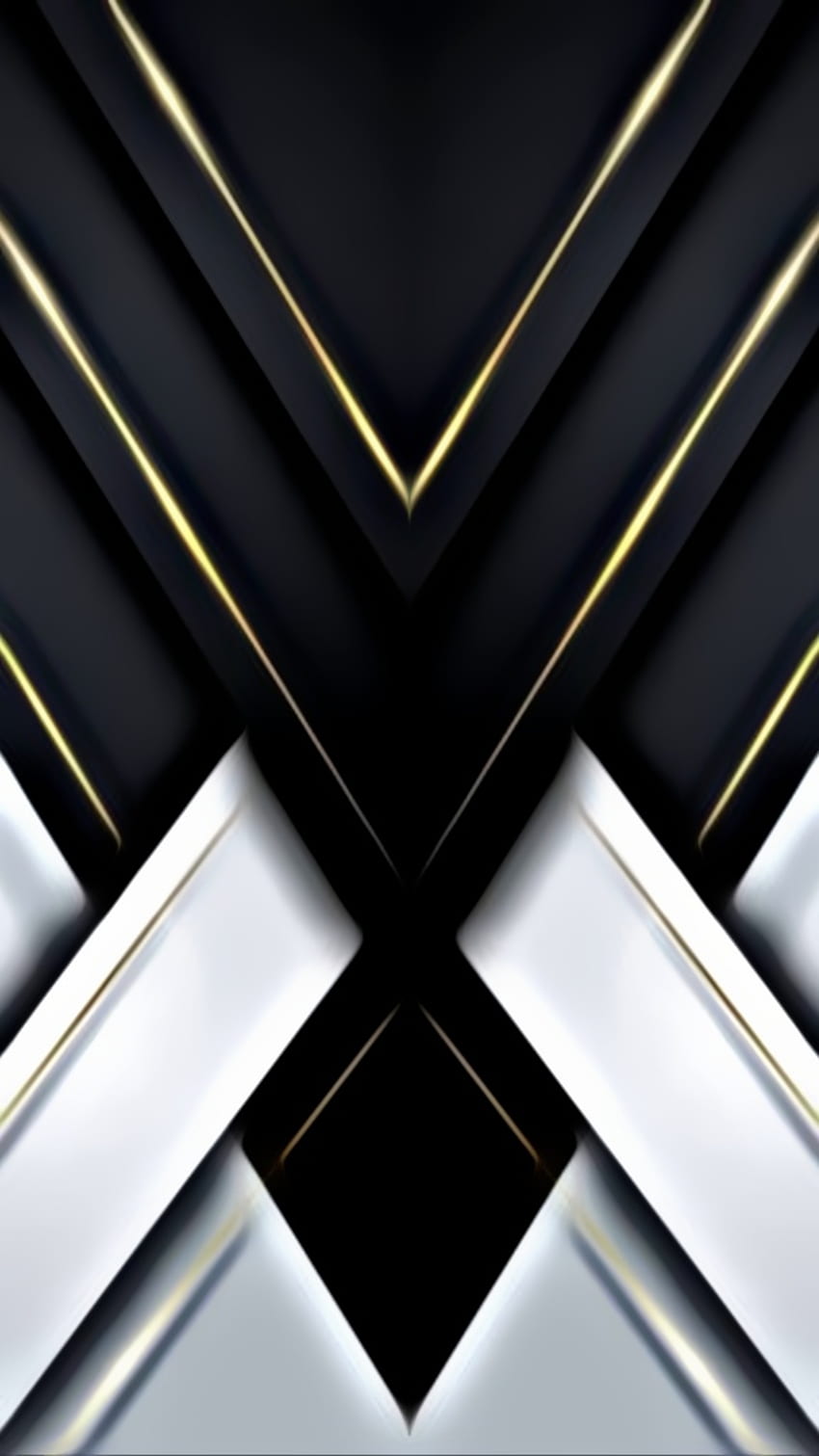 черни златни линии 3d, ивици, материал, модерен, готин, дизайн, геометрични, слоеве, модел, абстрактно HD тапет за телефон