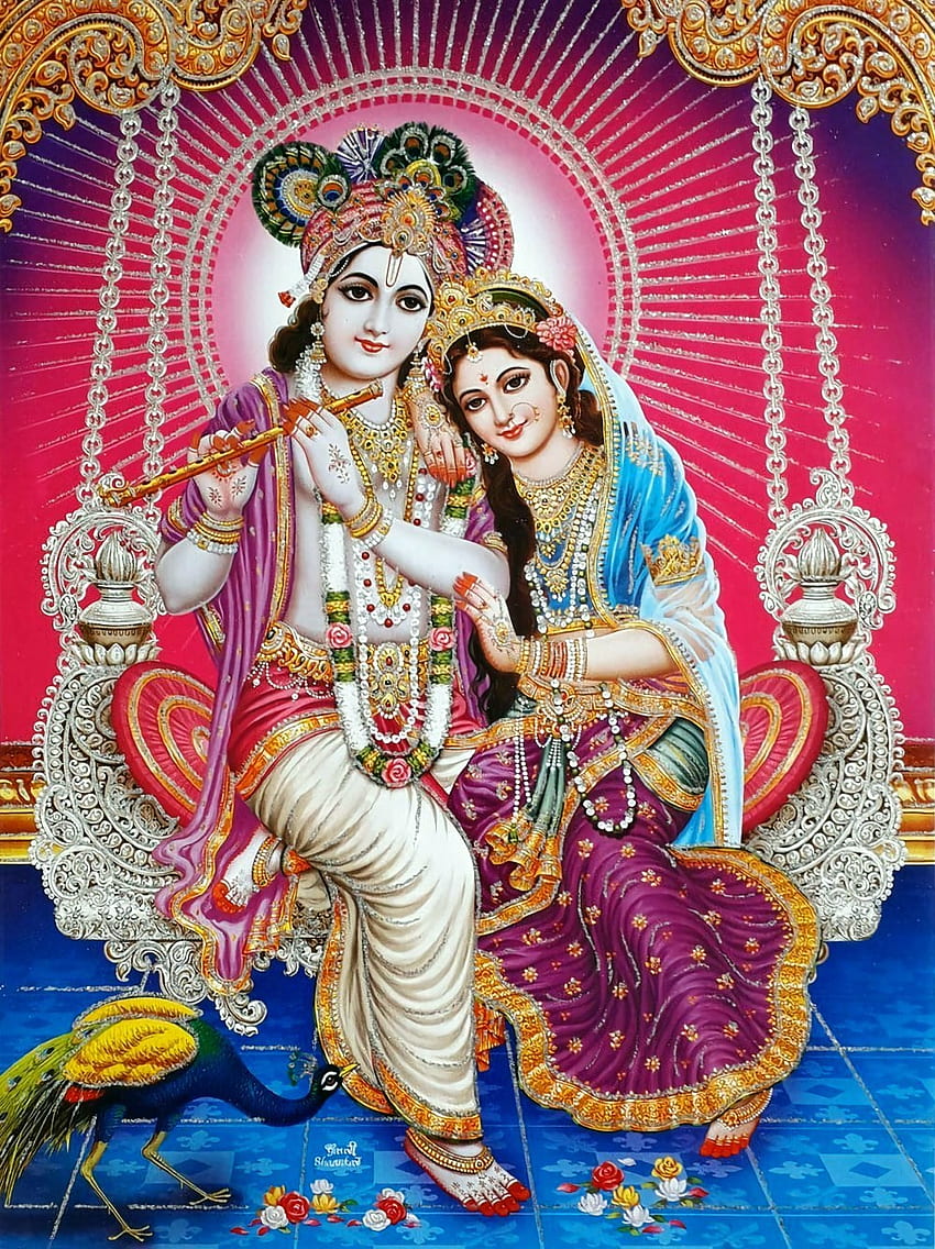 Hinduistischer Kosmos, Radha Krishna Swing HD-Handy-Hintergrundbild