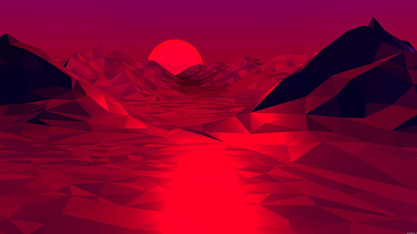 Low Poly Red 3D Abstract, Abstract, , , Background und , Low Poly Abstract HD-Hintergrundbild