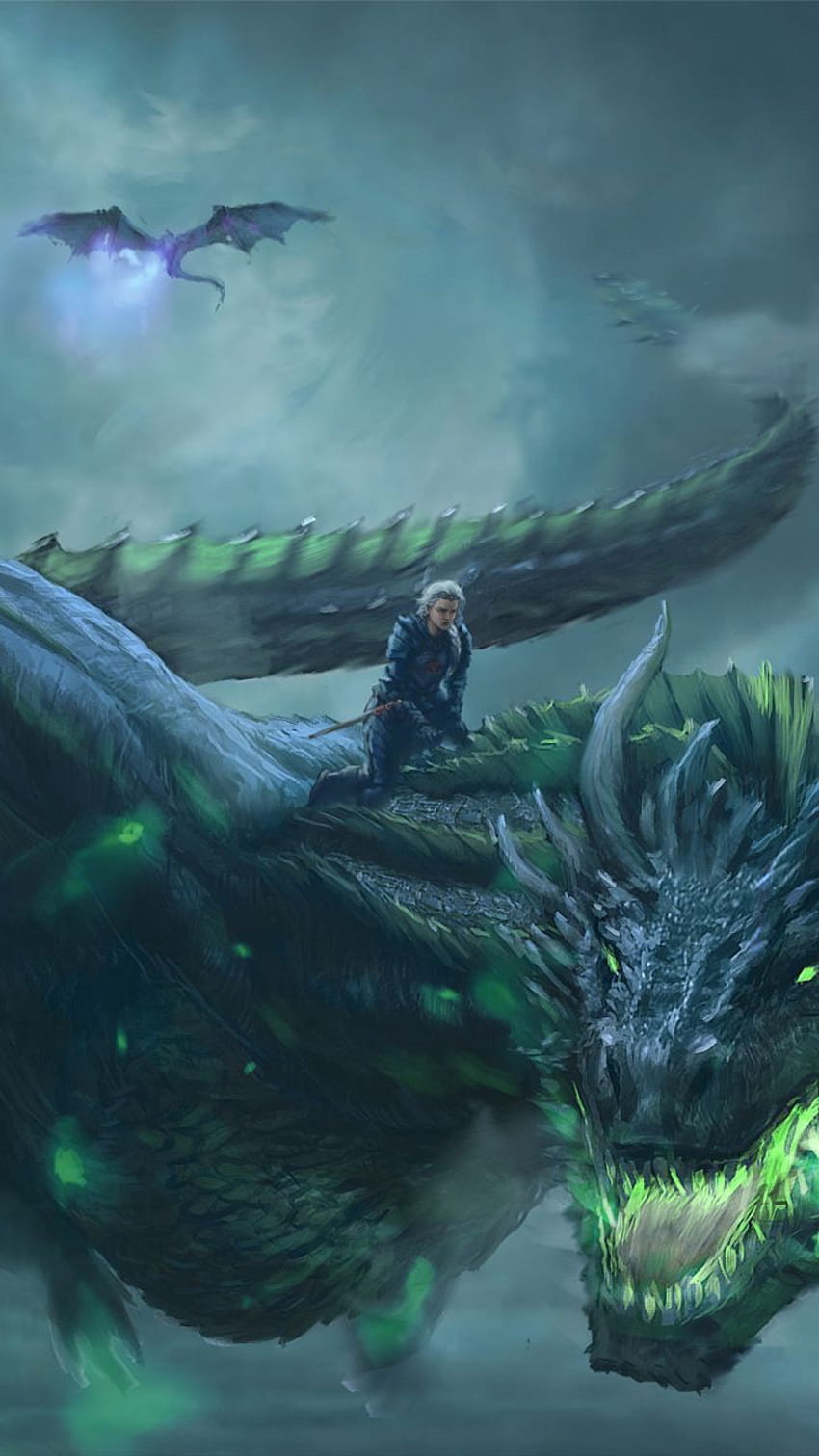 Daenerys Targaryen, Dragon ride, game of thrones, дигитално изкуство, Drogon Game of Thrones HD тапет за телефон