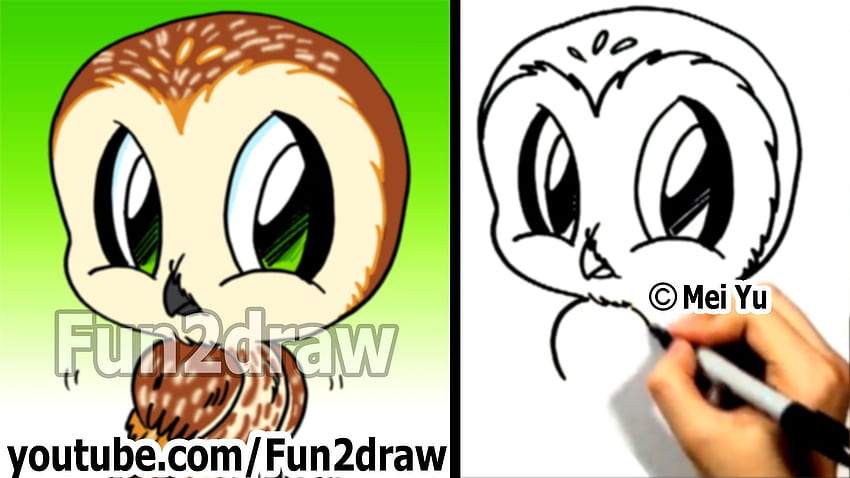 How to Draw a Cartoon Owl - How to Draw Birds Easy - Fun2draw Animal  drawings - YouTube HD wallpaper | Pxfuel