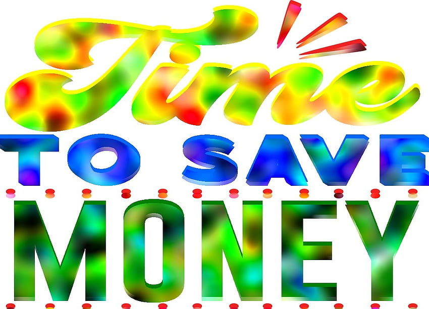 Time to save Money Text, blue, orange, yellow, green, text HD wallpaper