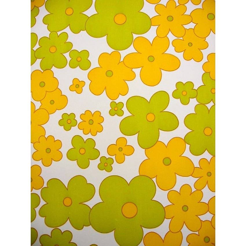 Retro The Vintage Galaxy yellow, 70'S Flower HD phone wallpaper