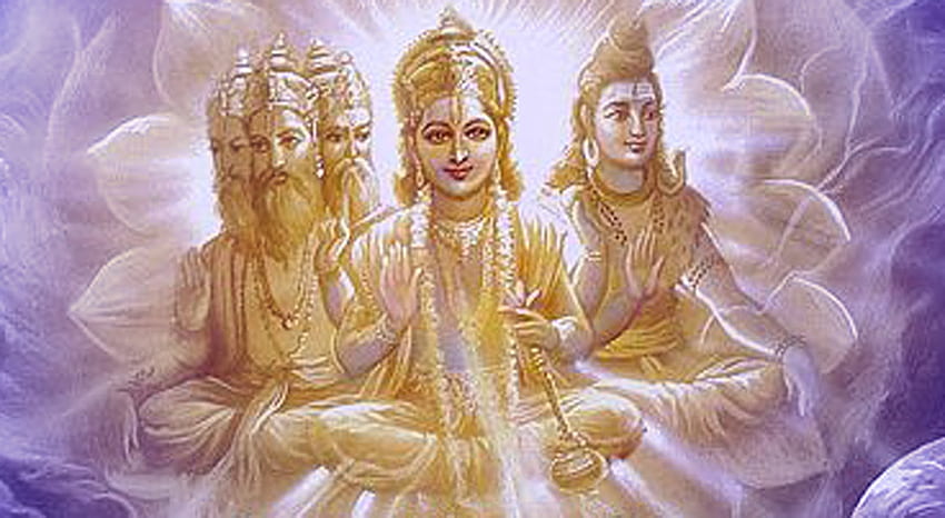 ヒンズー教におけるブラフマー、ヴィシュヌ、シヴァの重要性 - 瞑想のための聖歌 高画質の壁紙