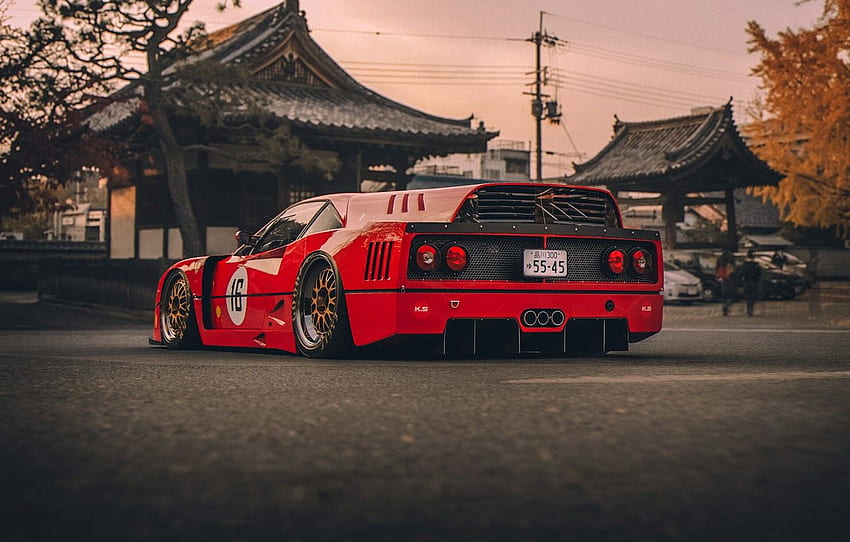 Rot, Auto, Maschine, Ferrari, Auto, Rendering, Ferrari F40 HD-Hintergrundbild
