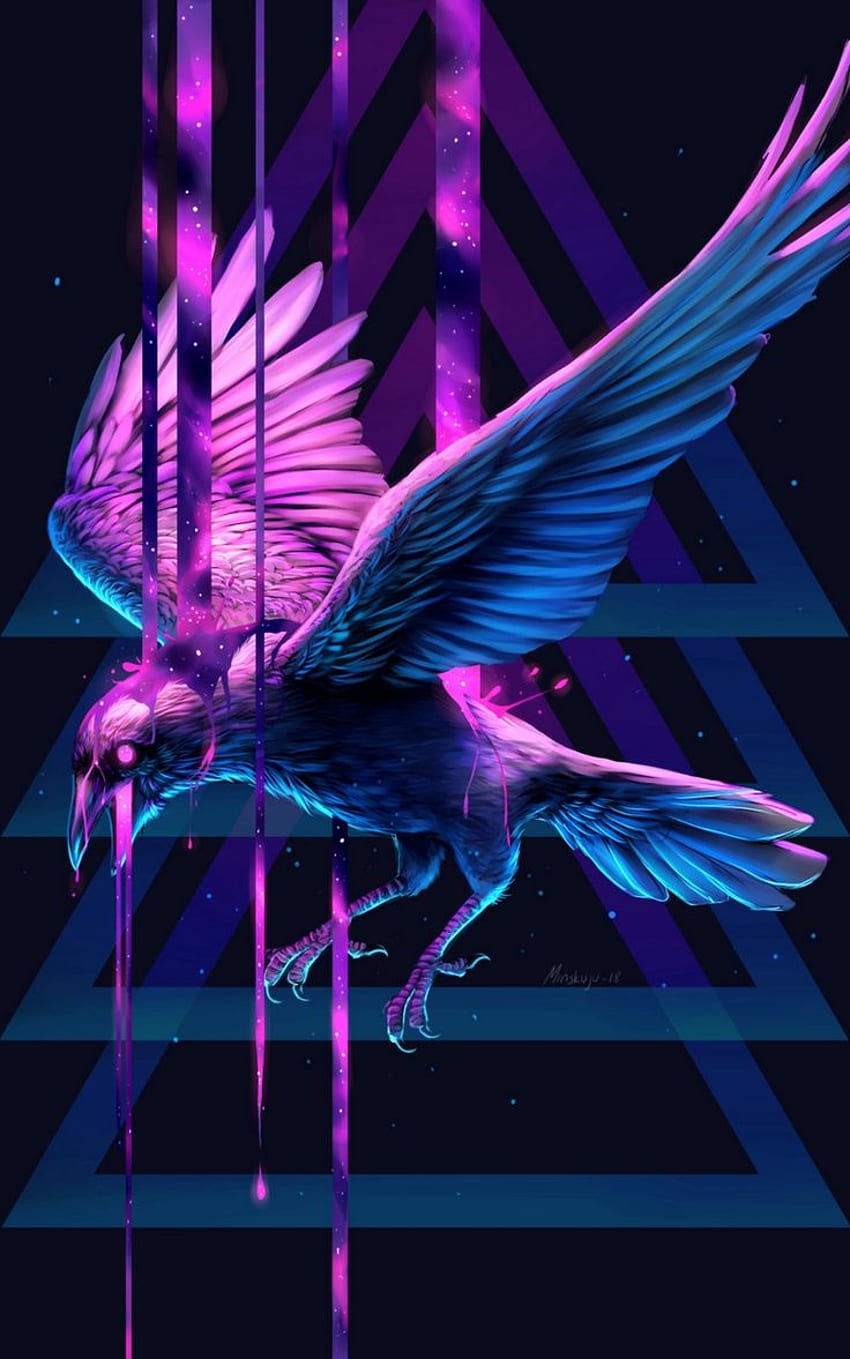 raven paint art triangle fantastic bird. Art background, Bird art, Mythical creatures art, Art Bird HD phone wallpaper