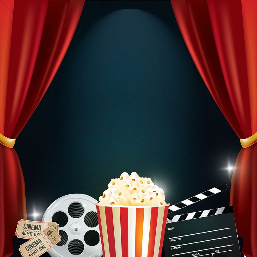 Cinema background with movie objects Vector - 1823382, Cinema Screen HD phone wallpaper