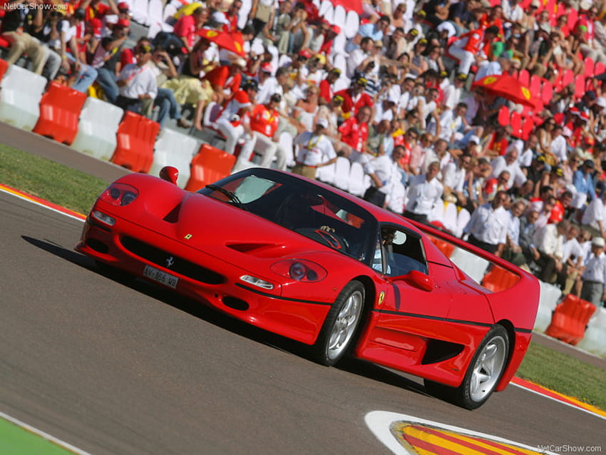Ferrari F50, ferrari, melayang, klasik, merah Wallpaper HD