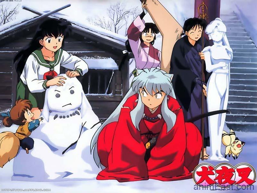Inuyasha (Christmas), funny, anime, snow, christmas HD wallpaper