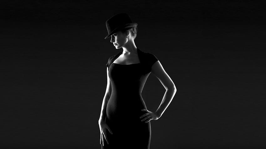 의류 여성 , 흑백 패션 HD 월페이퍼