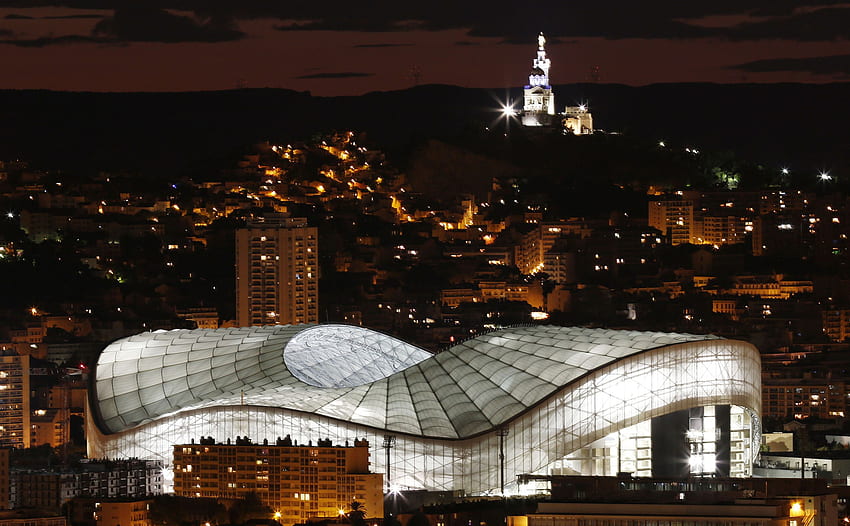 New Stade Velodrome, Marsilya, Fransa Geceleri HD duvar kağıdı