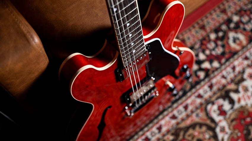 Gibson USA ES 335 In Sixties Cherry Guitar Gear Werbegeschenk, Gibson 335 HD-Hintergrundbild