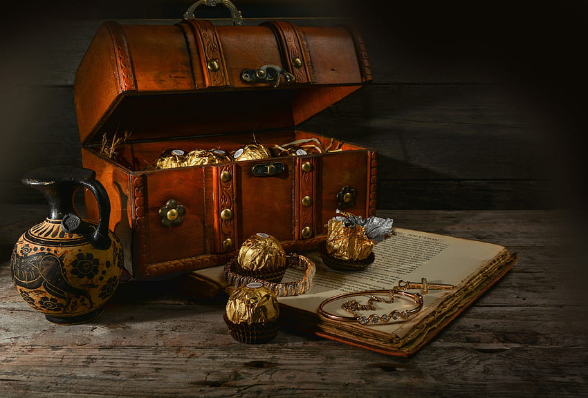 Coins, Treasure chest coffer. Mocah , Treasure Box HD wallpaper