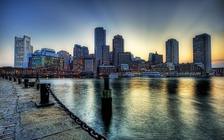 horizonte de boston, ciudad de boston fondo de pantalla