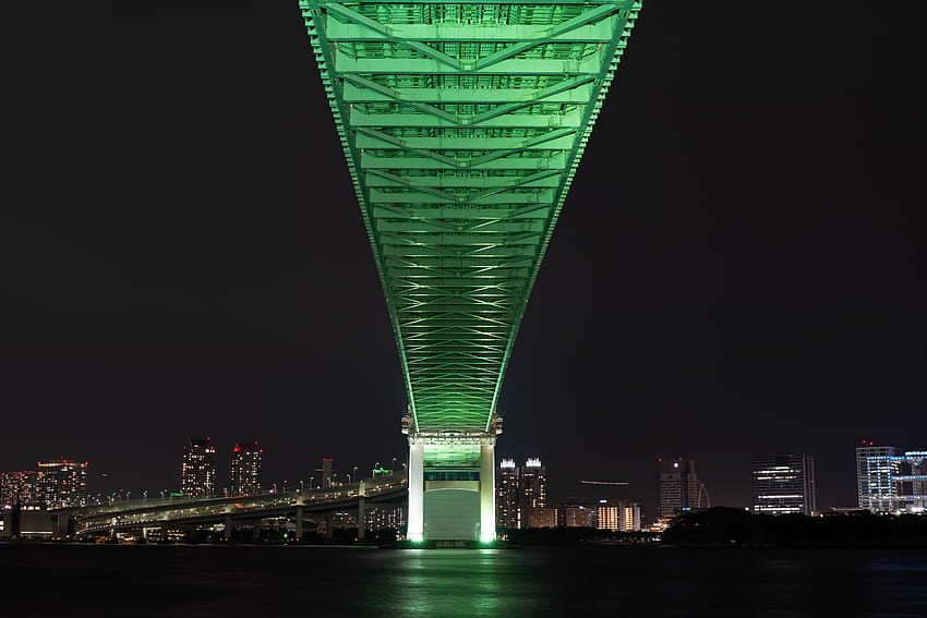 Miasta, miasto nocą, most, Japonia, Tokio Tapeta HD