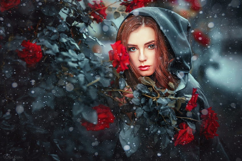 Rose, women, redhead, model HD wallpaper