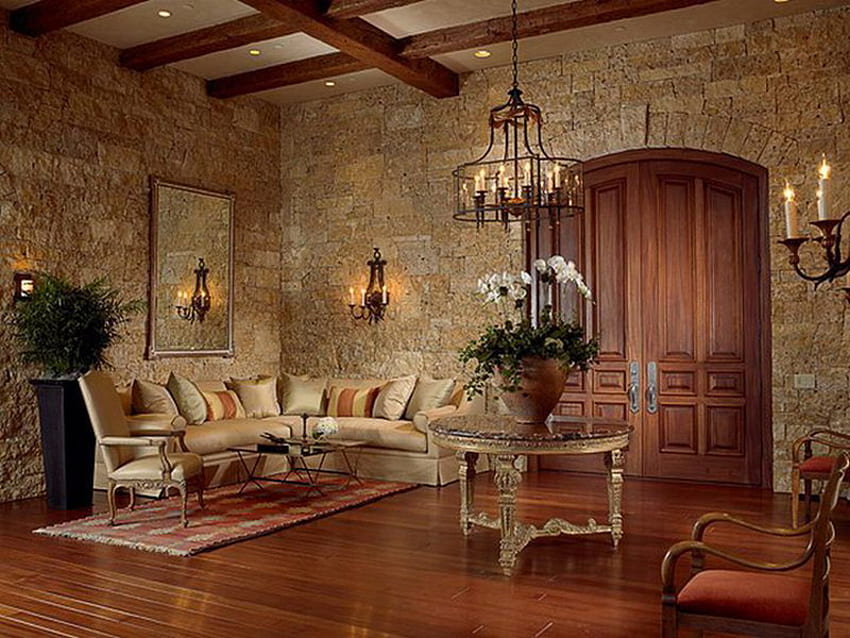 Villa, living room, luxury, house HD wallpaper