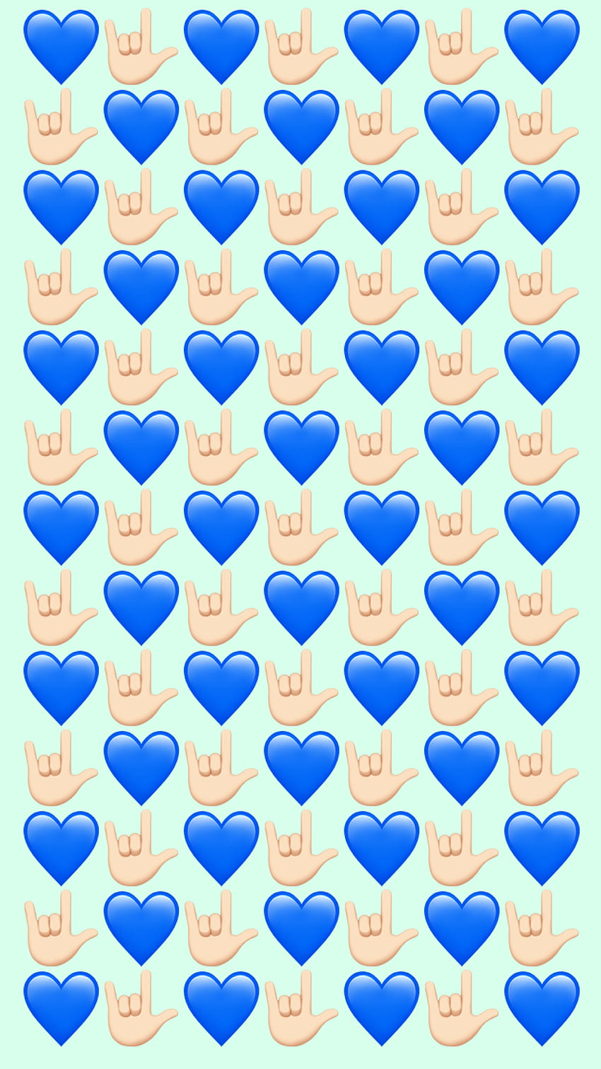 iPhone heart blue love. Emoji iphone, Emoji , Blue iphone HD phone wallpaper