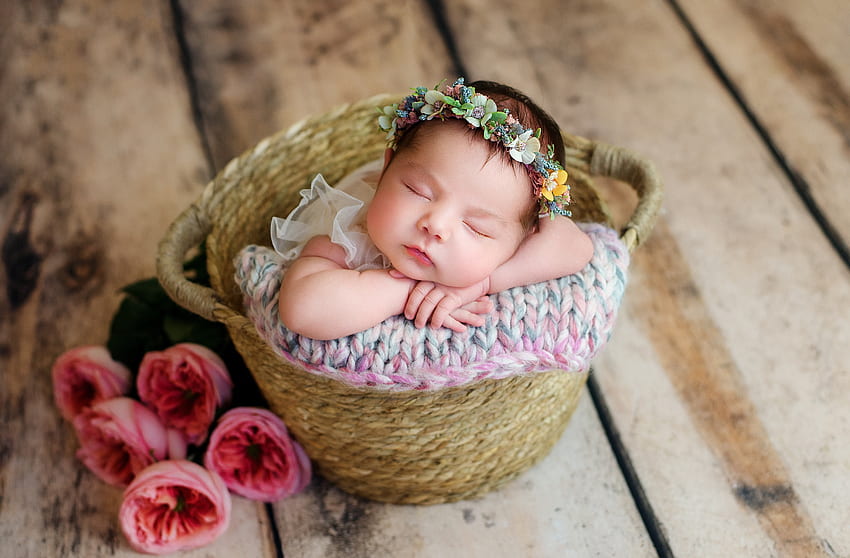 Sleeping baby, sleep, baby, leaf, cute, green, copil, flower, child, white,  HD wallpaper | Peakpx