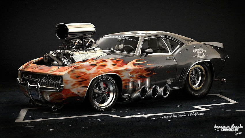Hot Rod Muscle Car Art. Design: Artwork by Tamás Tóthfalussy. DAP HD wallpaper