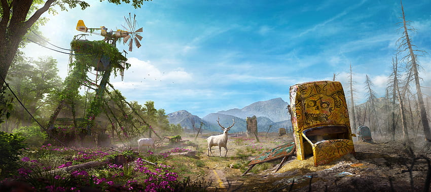 Landscape, deer, video game, Far Cry New Dawn HD wallpaper