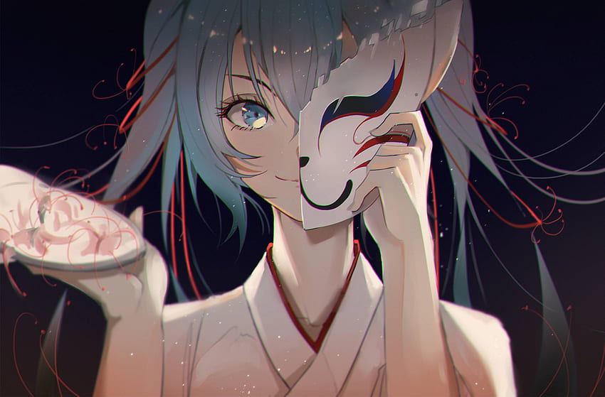 Hatsune Miku Half Mask Resolution , Anime , , and Background, Anime with Mask HD wallpaper