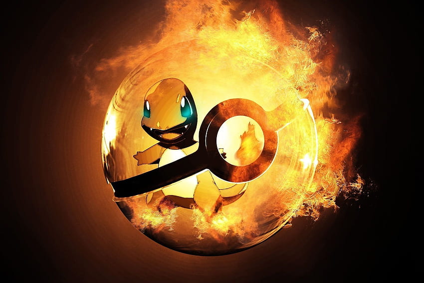 result for cool pokemon background. pokemon, Fire Pokeball HD wallpaper