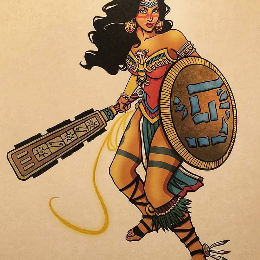 Aztec Warrior And Princess Drawings