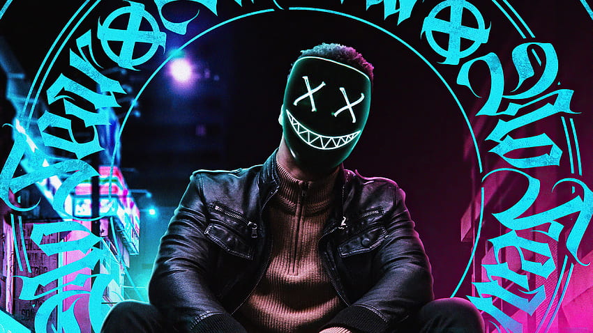 Just Smile Mask Glowing , Artist, , , Background, and HD wallpaper