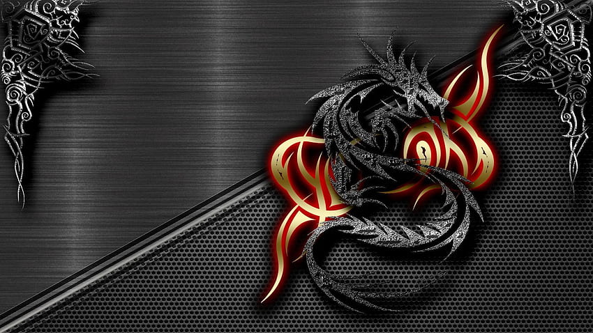 Black Dragon background, Red Black Dragon HD wallpaper
