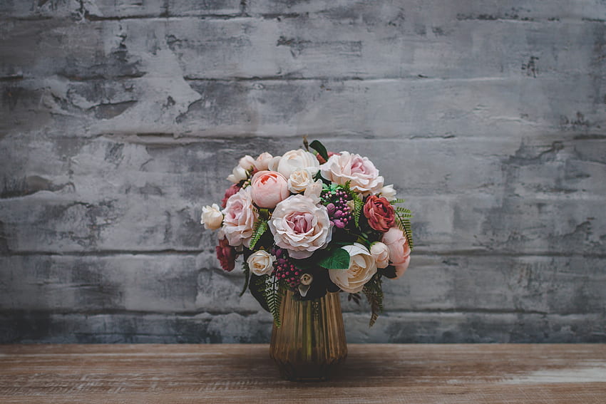 Flowers, Roses, Bouquet, Vase HD wallpaper | Pxfuel