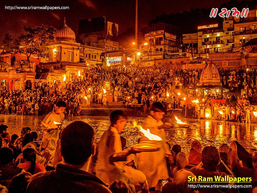 La maestosa preghiera - Dev Deepawali a Varanasi - Sfondo HD