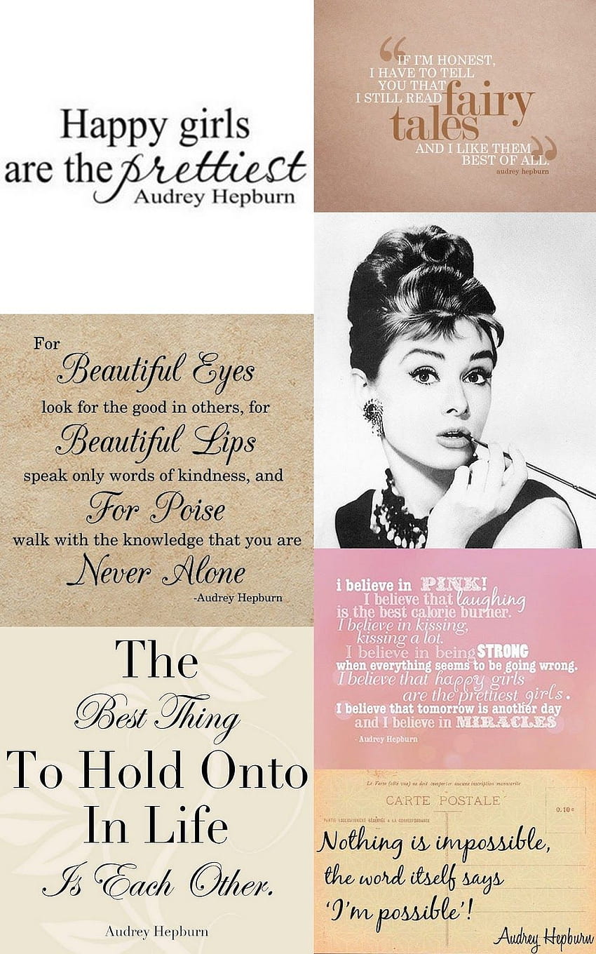 Най-добрите цитати на Одри Хепбърн за живота, любовта и красотата 2020 г HD тапет за телефон