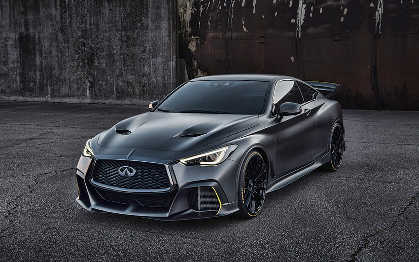 Infiniti Q60 Project Black S, front view, sports coupe, Q60 tuning, matte gray Q60, Japanese cars, Infiniti HD wallpaper