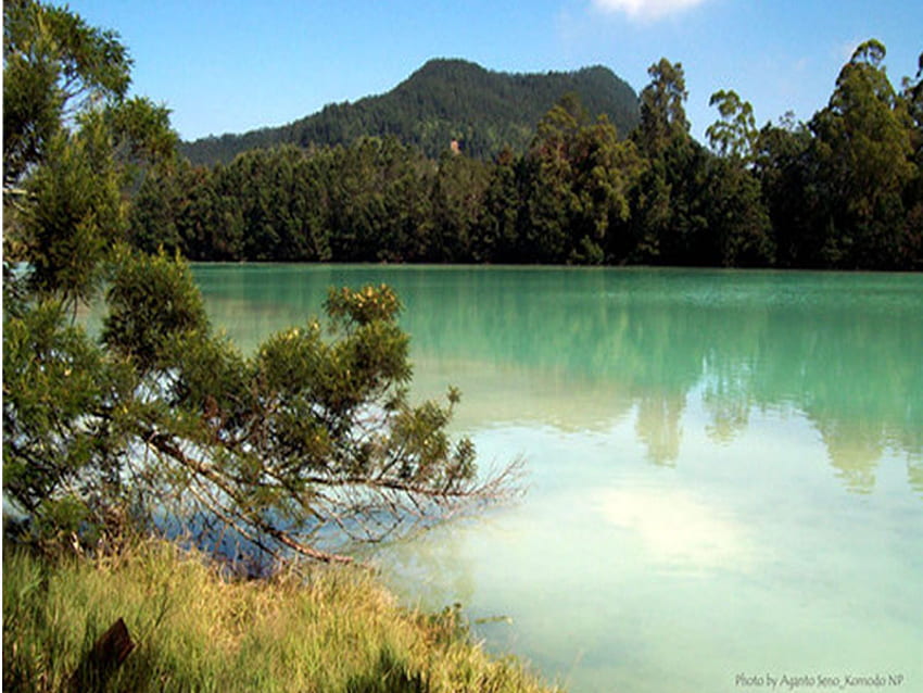 Colours Lake, grey, green, indonesia, water, lake, beauty HD wallpaper