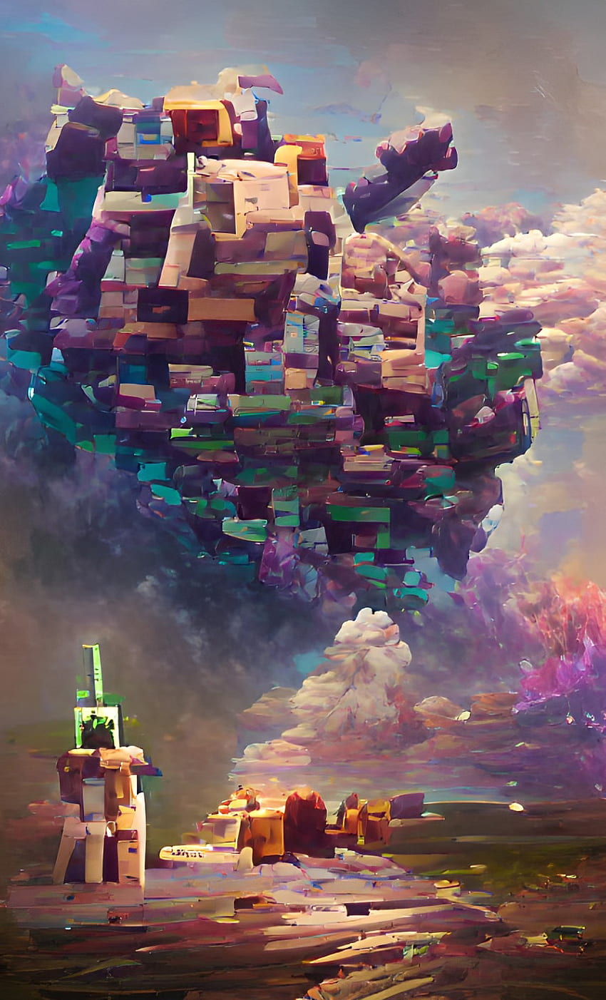 Minecraft, atmosfera, chmura, niebo, gra, gry, piksele, bloki, gry, galaktyka Tapeta na telefon HD