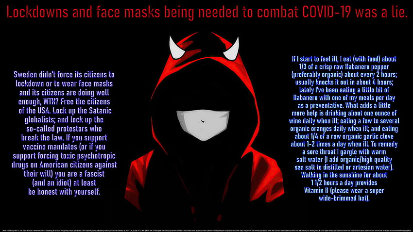 Devil Wearing a Face Mask, sick, hope, face mask, horns, spooky, COVID-19, demon, colds, dark, religious, fear, seniors, love, peace, flu, home remedies, cough, faith, pandemic, lockdowns, chills, frightening, fever, lies, quarantine, sniffles, retired, supernatural, off the chain, natural, scary, fitness, health, devil, illness, coronavirus, tired, healing, sweats, virus, satanists, fascists, cool, spiritual HD wallpaper