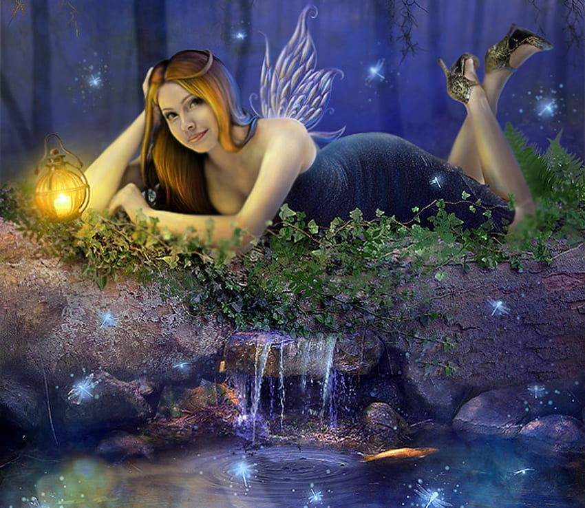 Fairytale, fairy, girl, fantasy, light HD wallpaper