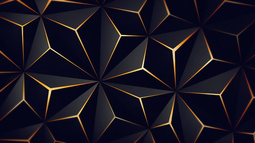 Dreieck Solid Black Gold Abstract. . ID, Goldnatur HD-Hintergrundbild