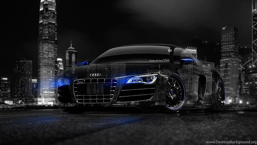 Arrière-plan haute définition Audi R8, Audi R8 noire Fond d'écran HD