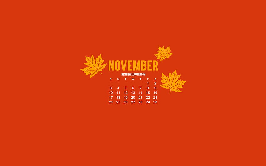 2019 November Calendar, minimalism style, Minimalist Autumn HD ...