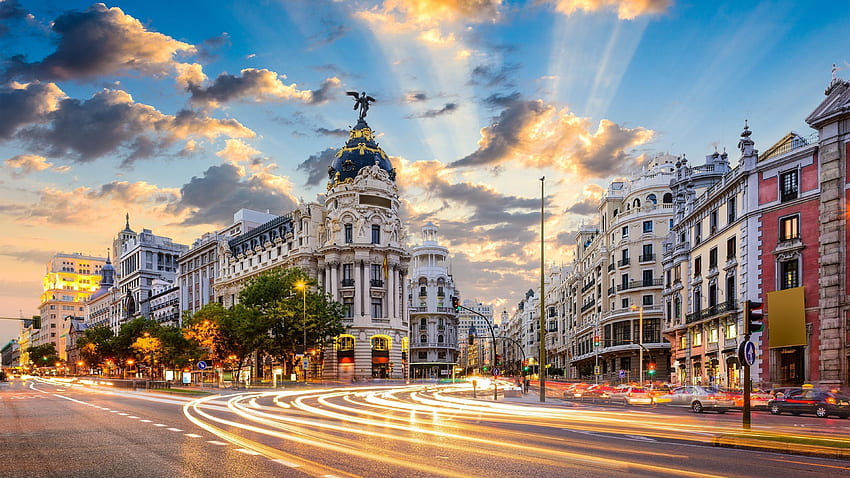 Spain Capital, Night Madrid Spain HD wallpaper