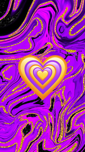 Heart Splash, gold, magenta, pink, paint-splash, hearts, paint, purple ...